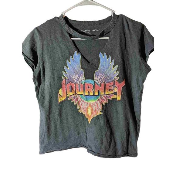 Journey Tops - Journey Women's Reworked Generations Tour Cropped Shirt Size Small